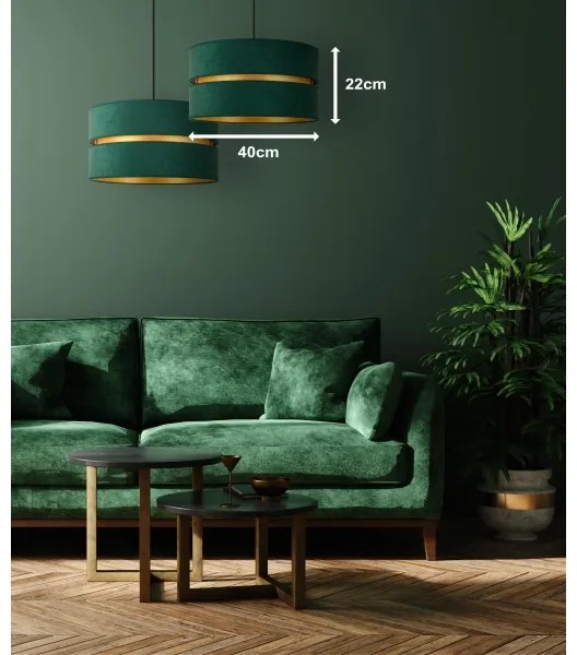 Duolla - Lampadario a sospensione con filo DUO 1xE27/15W/230V diametro 40 cm verde/oro