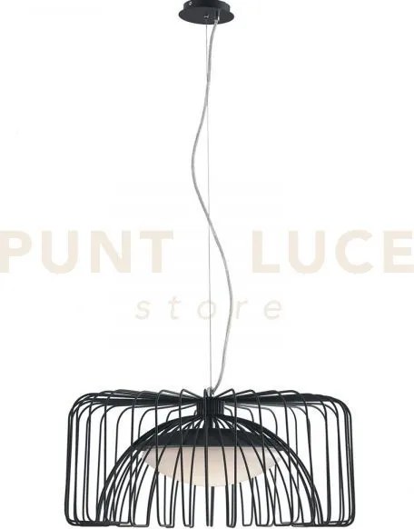 Lampadario a sospensione led cougar in metallo nera 24w 2740lm 4000...