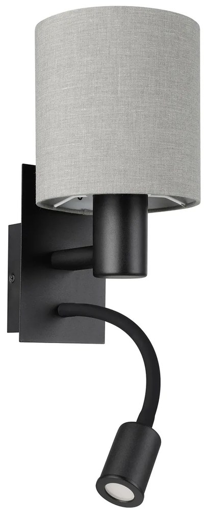 Applique Moderna Pasteri Acciaio Nero 1 Luce E27 Ip20