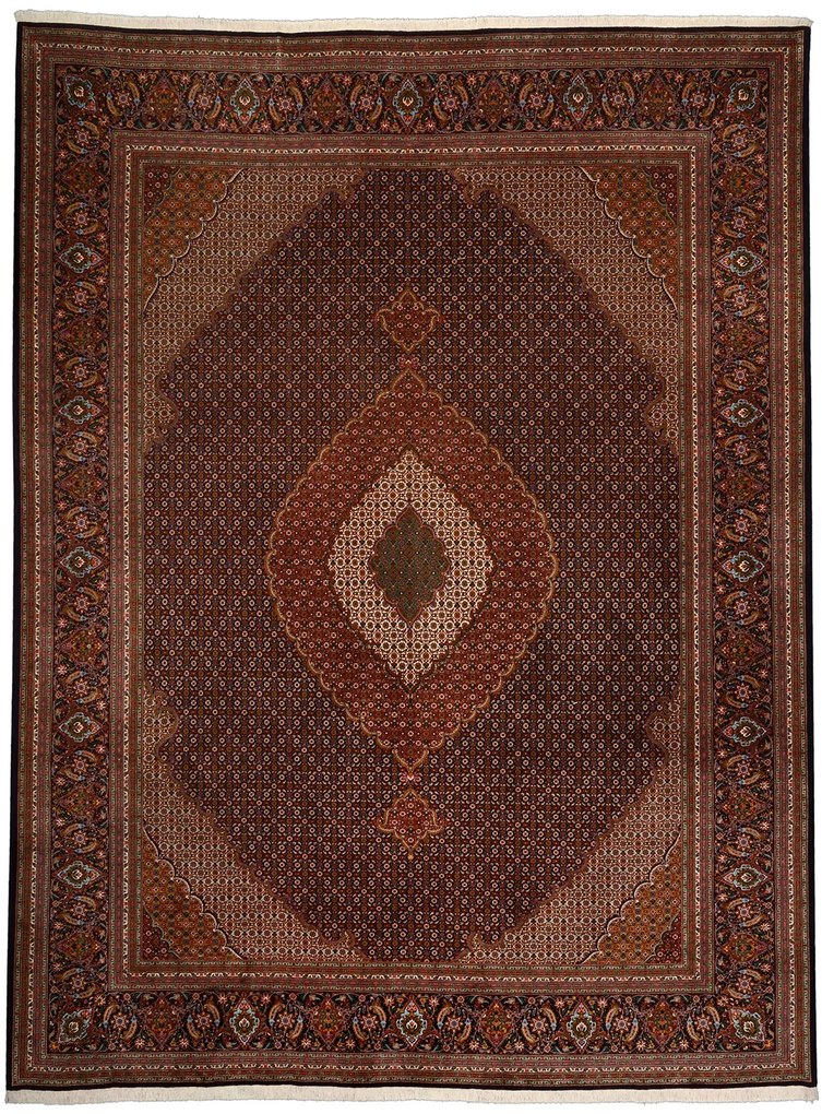 Tabriz Tappeto persiano 410 x 290 Marrone (Iran) Annodato A Mano