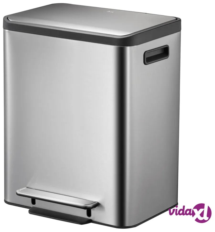 EKO Pattumiera a Pedale EcoCasa 30 L Argento Opaco