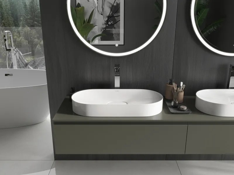 Mexen Sofia lavabo da appoggio in conglomerato 70 x 35 cm, bianco - 23067001