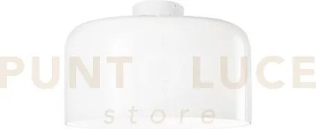 Plafoniera gibus bianca 1 luce attacco e27 35x35x23cm in vetro soff...