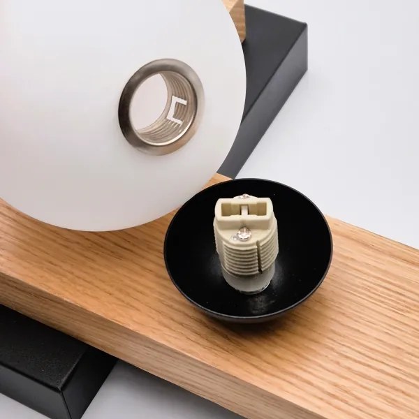 Lampadario a sospensione con filo CORTINA 2xE27/15W/230V + 2xG9/5W/230V nero/quercia