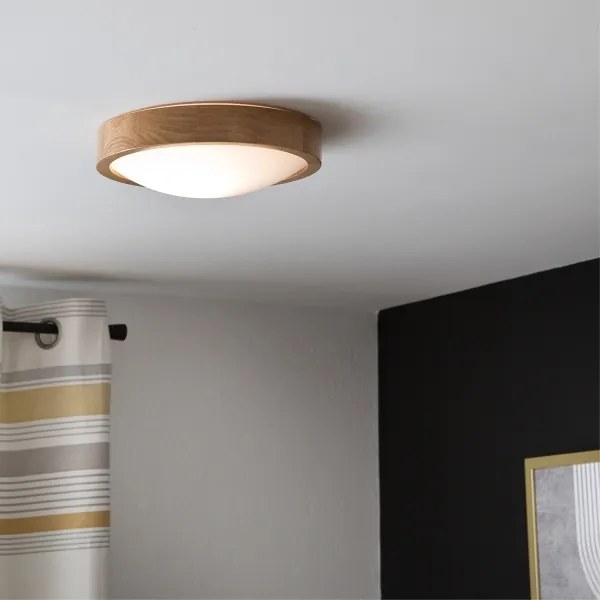 Brilagi-LED RGBW dimmerabile plafoniera CARVALHO SLIM 1xE27/9W/230V Wi-Fi rovere Ø 27 cm