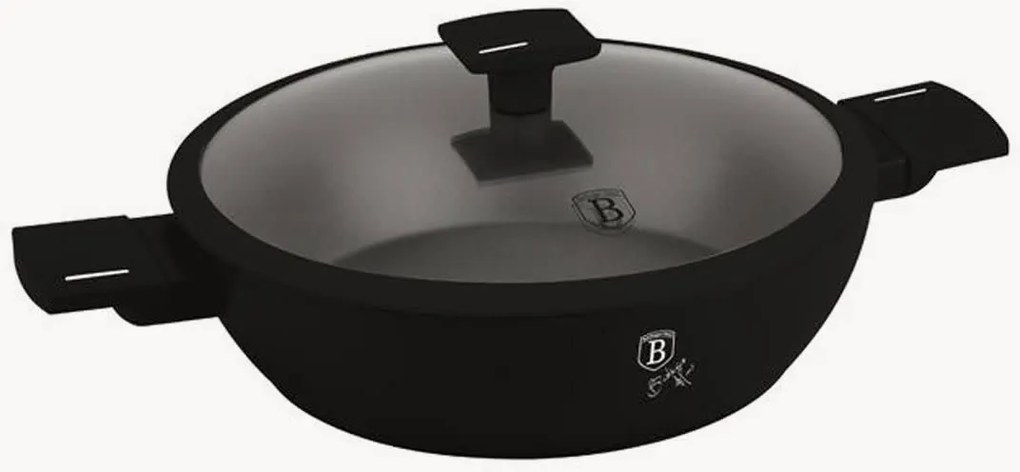 Pentola bassa con rivestimento antiaderente e coperchio Matte Black
