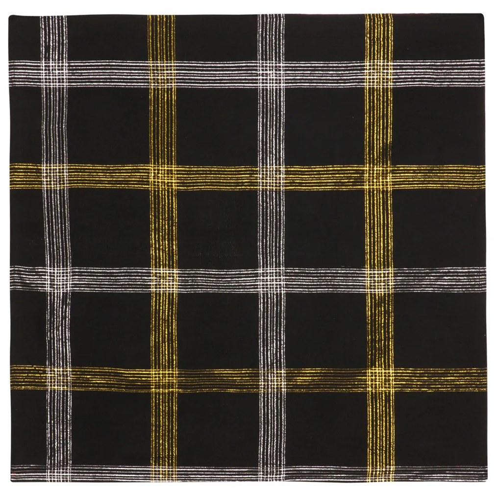 Centrotavola natalizio tartan nero e oro