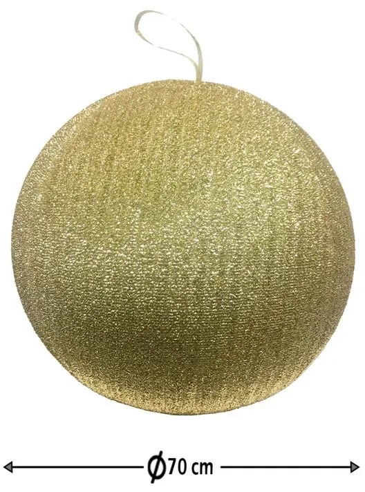 Sfera natalizia in poliestere oro glitter Ø 70 cm