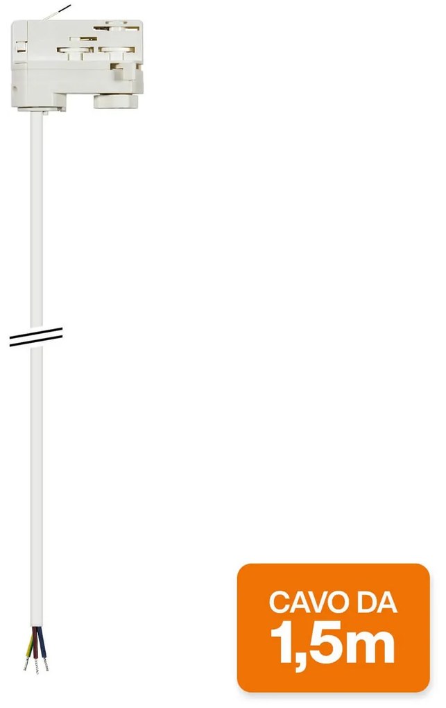 Connettore per Binario Trifase con Cavo 1.5m Bianco