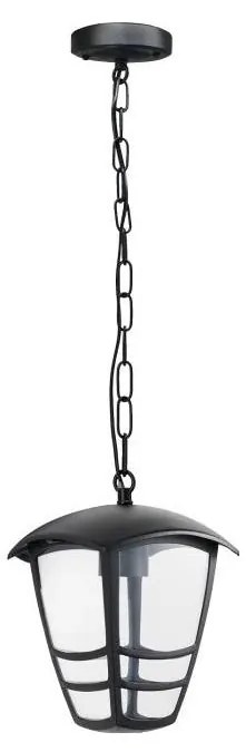 Lampadario da esterno a sospensione con catena TEVIO 1xE27/60W/230V IP54 nero