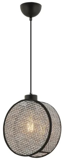 Lampadario a sospensione DRUM 1xE27/60W/230V grigio/nero