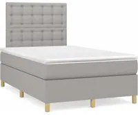 Letto a Molle Materasso e LED Grigio Chiaro 120x190 cm Tessuto 3270274