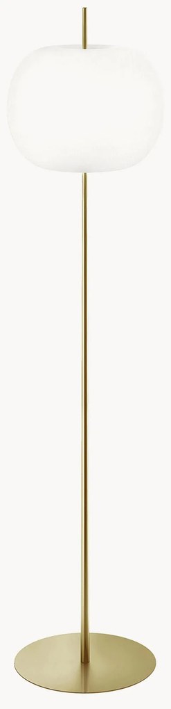 Lampada da terra in vetro soffiato con luce regolabile Kushi