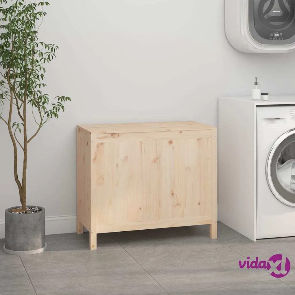 vidaXL Contenitore per Bucato 88,5x44x76 cm Legno Massello Pino