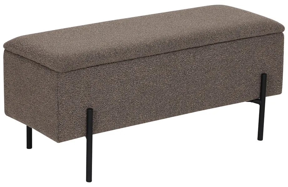 Panchina marrone con rivestimento in bouclé Watford – House Nordic