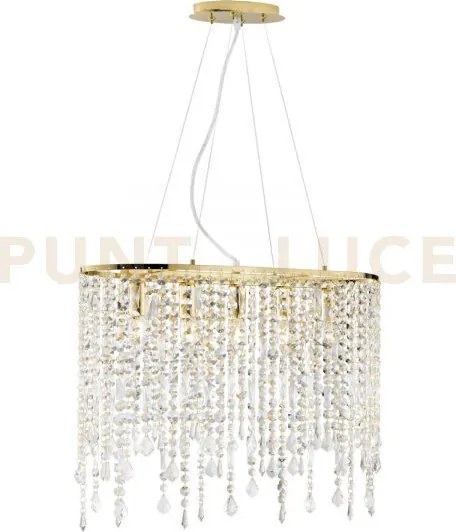Lampadario a sospensione breeze oro  e cristalli k9 5 luci attacco ...