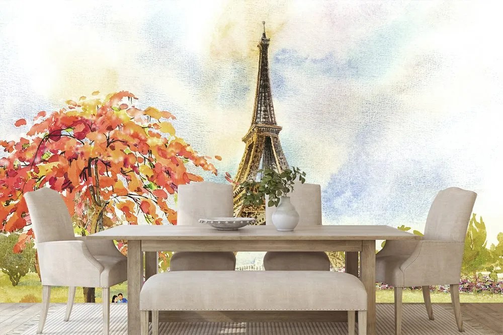 Carta da parati – Torre Eiffel in colori pastello