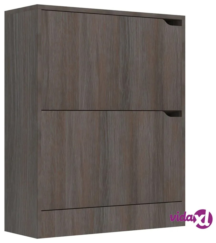 vidaXL Scarpiera 2 Ante Grigio Rovere Sonoma 59x24x74cm Multistrato