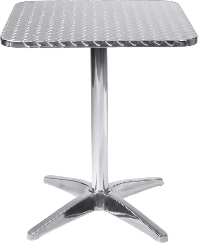 JAMESON - tavolo quadrato a colonna in acciaio e alluminio waterproof