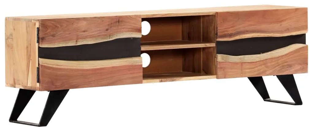 Mobile Porta Tv 140x30x45 Cm İn Legno Massello Di Acacia /