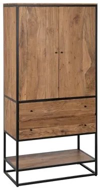 Armadio LENNOX Nero Naturale 90 x 45 x 190 cm