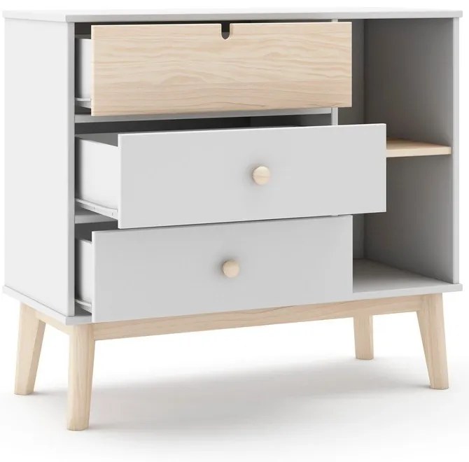 Cassettiera bassa bianca da bambini 90x40 cm Estefania – Marckeric