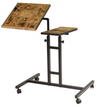 Tavolo regolabile GLEN 87x67 cm marrone/nero