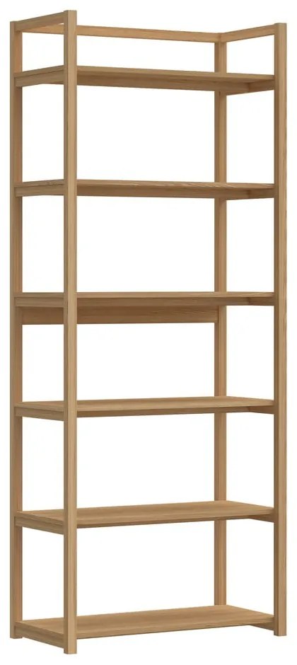 Libreria in colore naturale con effetto rovere80x199x40 cm Ludza - Actona