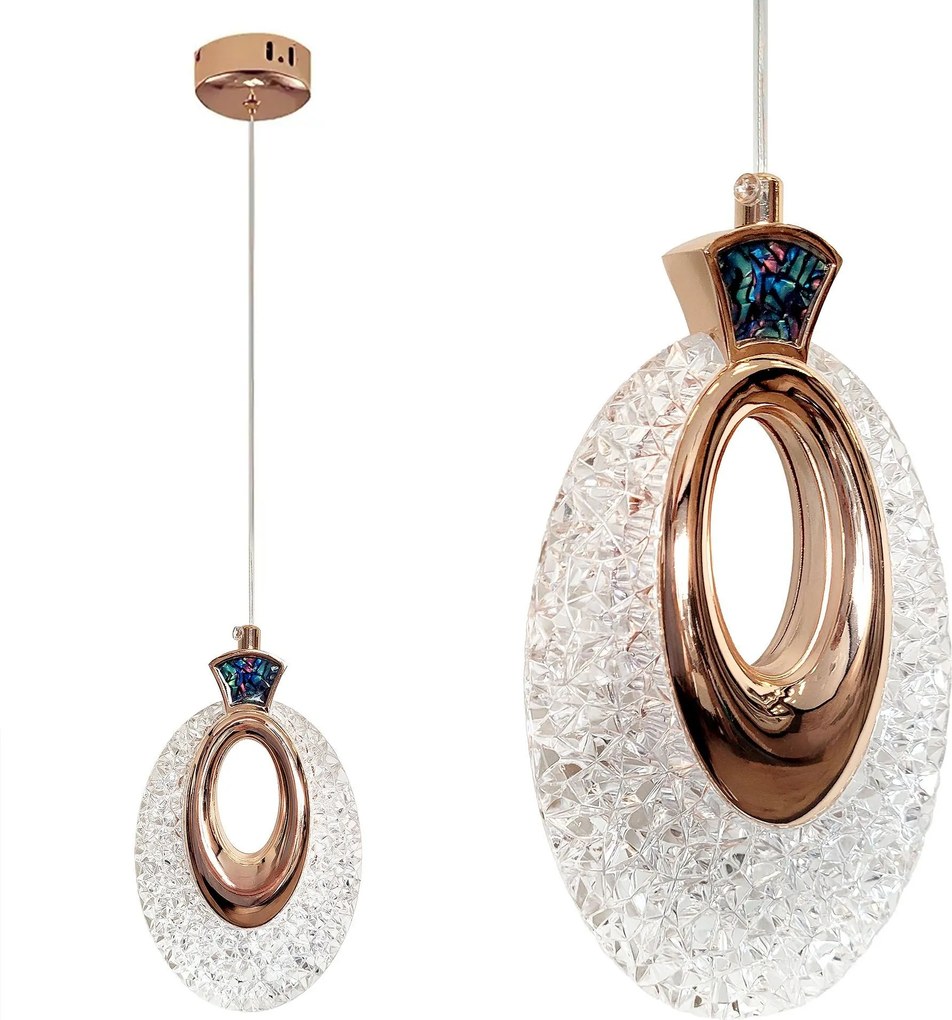 Lampadario a Sospensione in Cristallo LHJ109-1CP LIGHT ROSE GOLD
