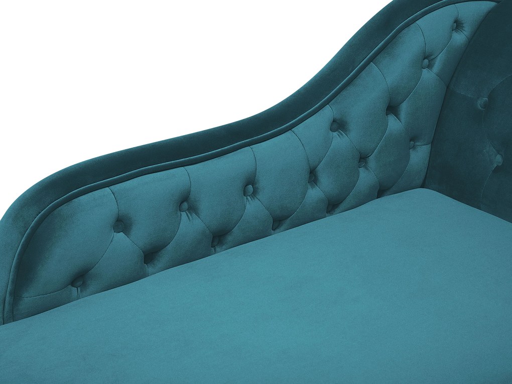 Chaise longue destra in velluto verde acqua NIMES Beliani