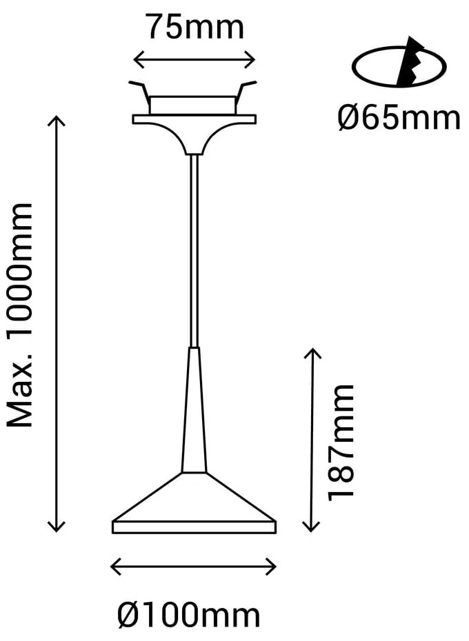 Apparecchio a sospensione bianco, altezza 100 cm Rita - SULION
