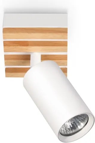 Brilagi - Faretto SELE WOOD ACOUSTIC 1xGU10/30W/230V bianco/legno