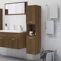 Armadietto Bagno Rovere Marrone 30x30x130 cm Legno Multistrato 815641