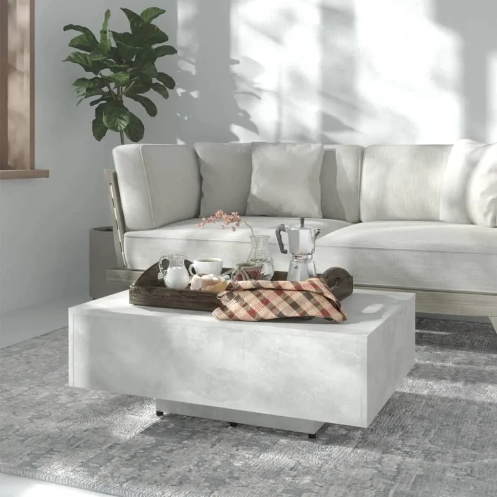 Tavolino Salotto Grigio Cemento 85x55x31 Cm Legno Multistrato /