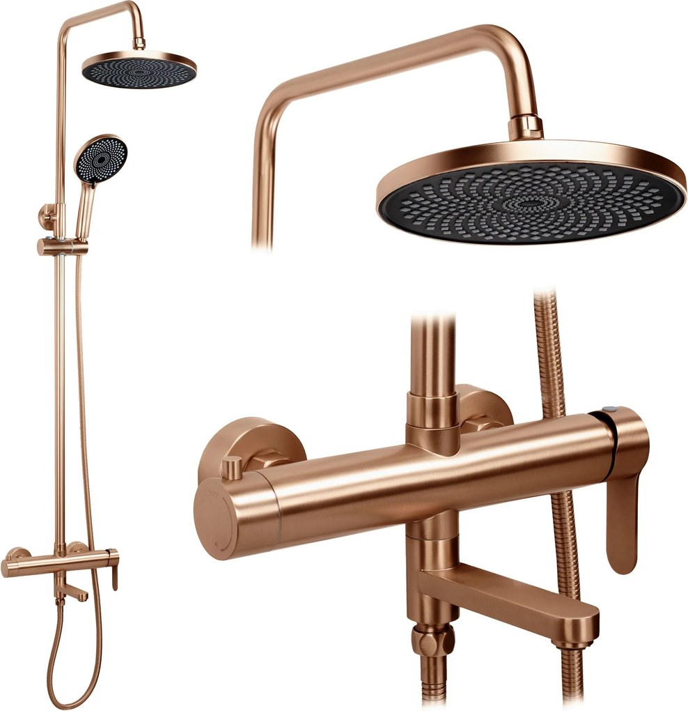 Set Doccia Rea Arcos brush copper
