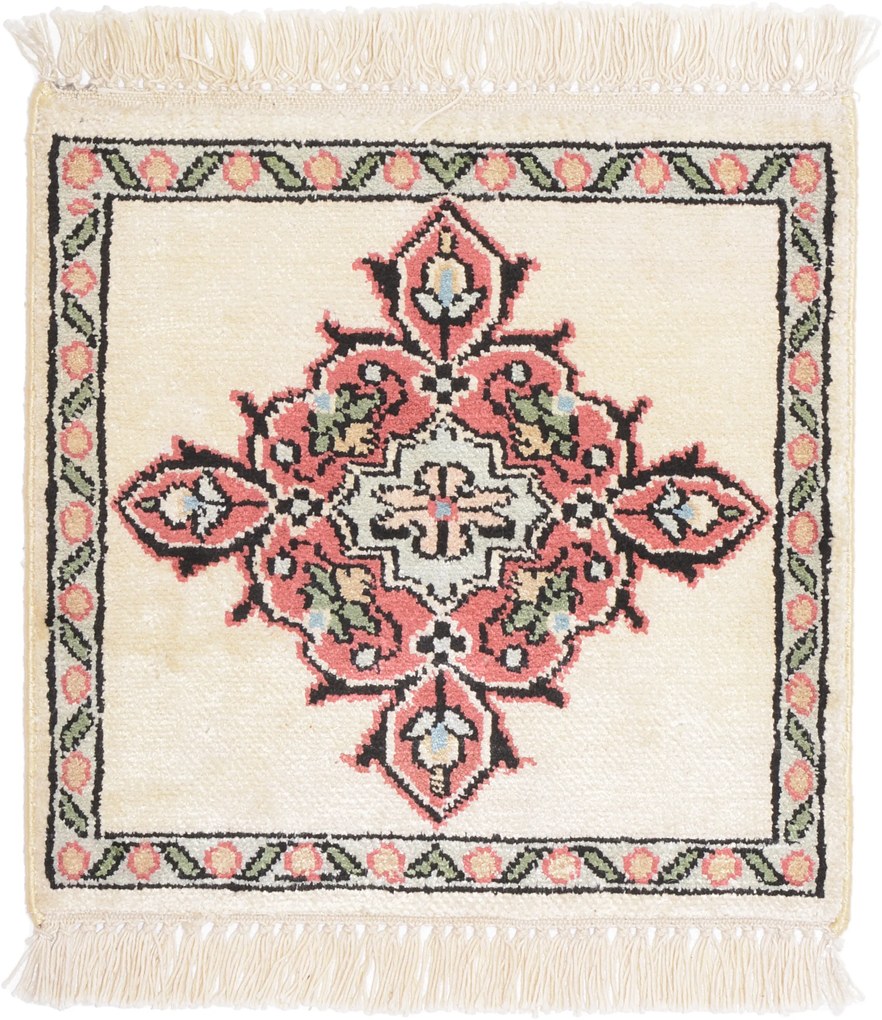 Cashmere Silk Tappeto orientale 30 x 30 (Indian) Annodato A Mano