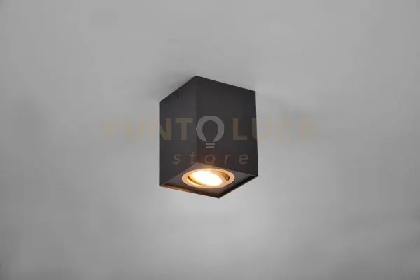 Biscuit cubo spot orientabile nero + oro l. 9,6 x 9,6cm h. 12,5cm 1...