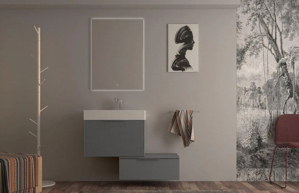 Cassetti in truciolare L 36 x L 45 cm grigio nuvola Modula BADEN HAUS