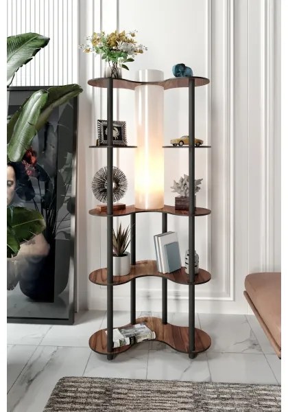 Lampada da terra con ripiani 1xE27/40W/230V 150 cm nero/marrone