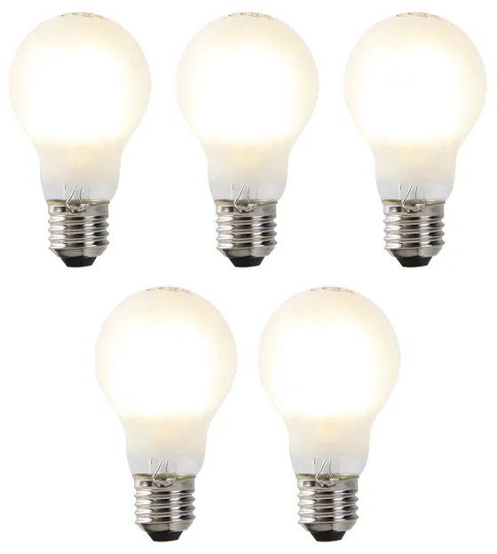 Set di 5 lampadine LED dimmerabili E27 A60 opale 7W 806lm 2700K