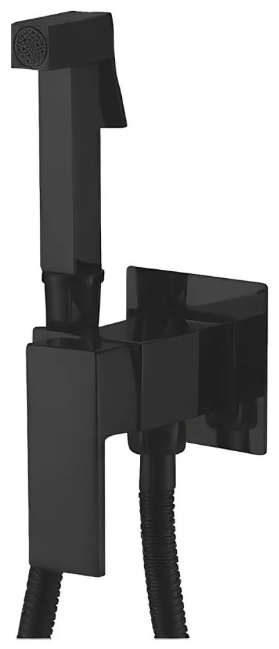 Aqualine - Rubinetto per bidet con doccia da incasso opaco nero