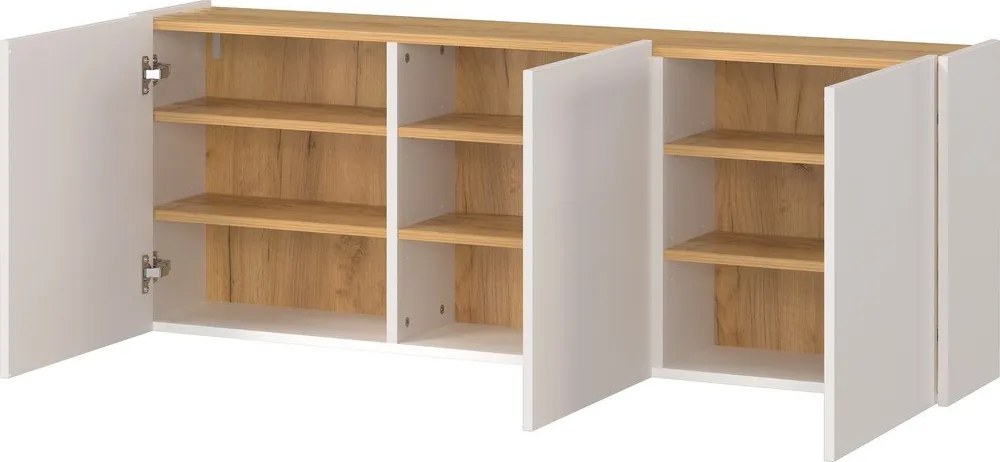 Armadietto color crema con effetto rovere da appendere 138x52x25 cm Libbiano – Germania