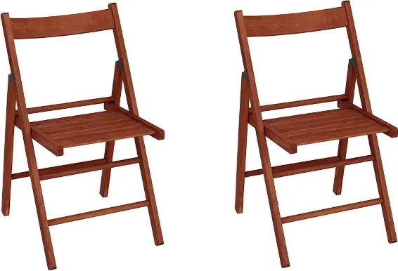 sedia pieghevole in legno CILIEGIO per casa giardino campeggio richiudibile set 2 pz