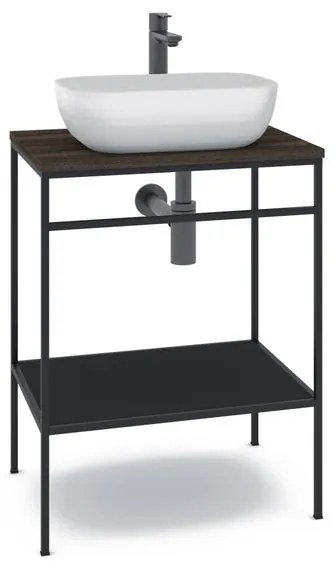 Mobile sottolavabo e lavabo Outline per vasca centrale nero L 60 x H 92 x P 45.5 cm