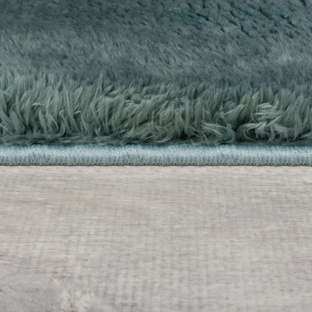 Tappeto in pelliccia sintetica color petrolio 80x150 cm Faroe Wool Look Fur - Flair Rugs