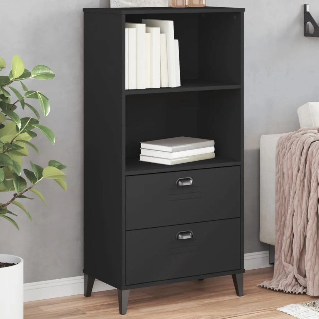 Libreria Vıken Nera 60x35x123 Cm İn Legno Multistrato /