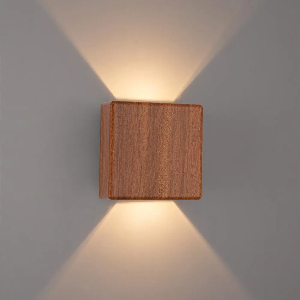 Brilagi - Applique da esterno a LED DOUBLERAY LED/6W/230V finitura effetto legno IP54