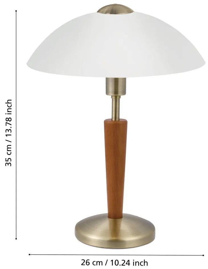 Lampada da tavolo grigia/marrone con paralume in vetro e intensità regolabile(altezza totale 35 cm) SOLO 1 – EGLO