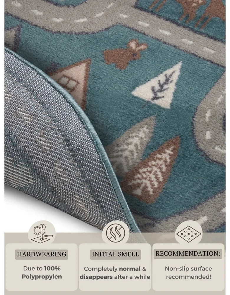 Tappeto per bambini color petrolio ø 100 cm Streets - Hanse Home