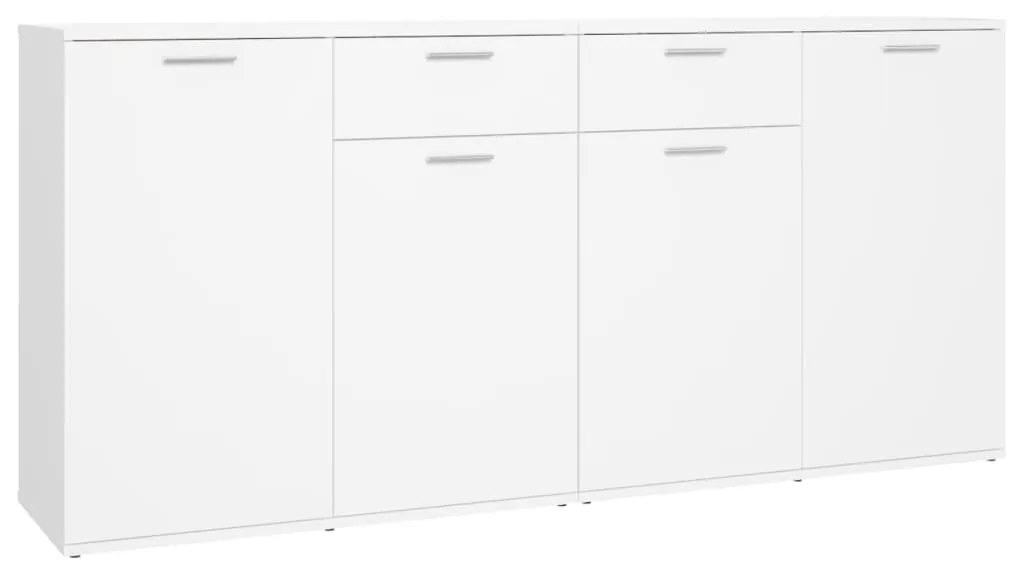 Credenza Bianca 160x36x75 cm in Legno Multistrato